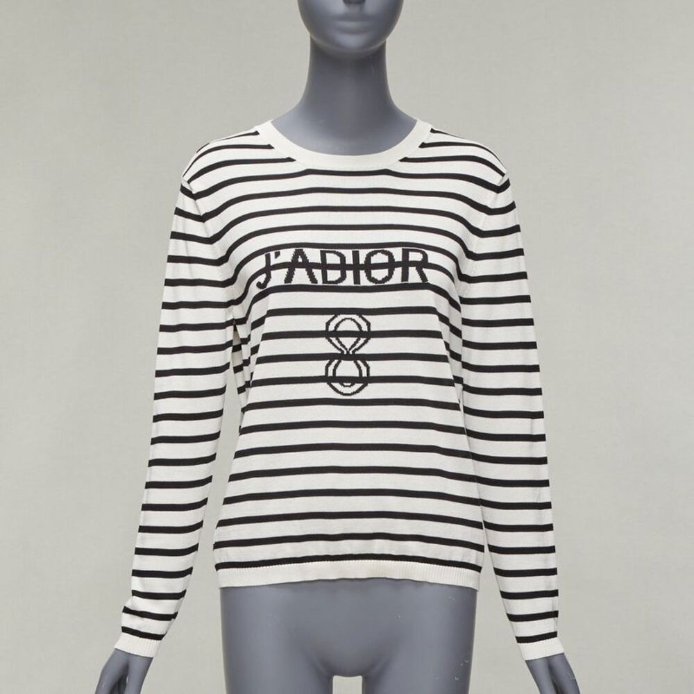Christian Dior J'adior 8 Blue Stripe Long Sleeve Sweater